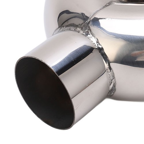 Ι Double Exhaust Tailpipe 2.4in Inlet 4in Outlet 9.6in Length Blue Burnt Beveled - Picture 4 of 12