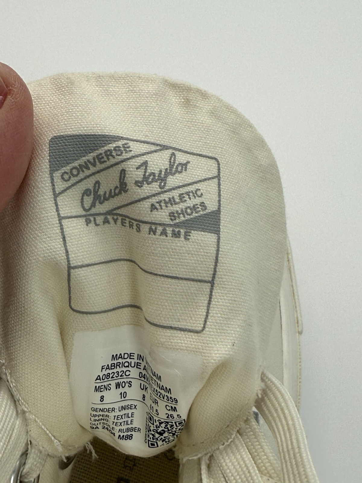 Converse White Gold Leather Trim High top Unisex Men’s 8 Women’s  Size 10 thumbnail 17