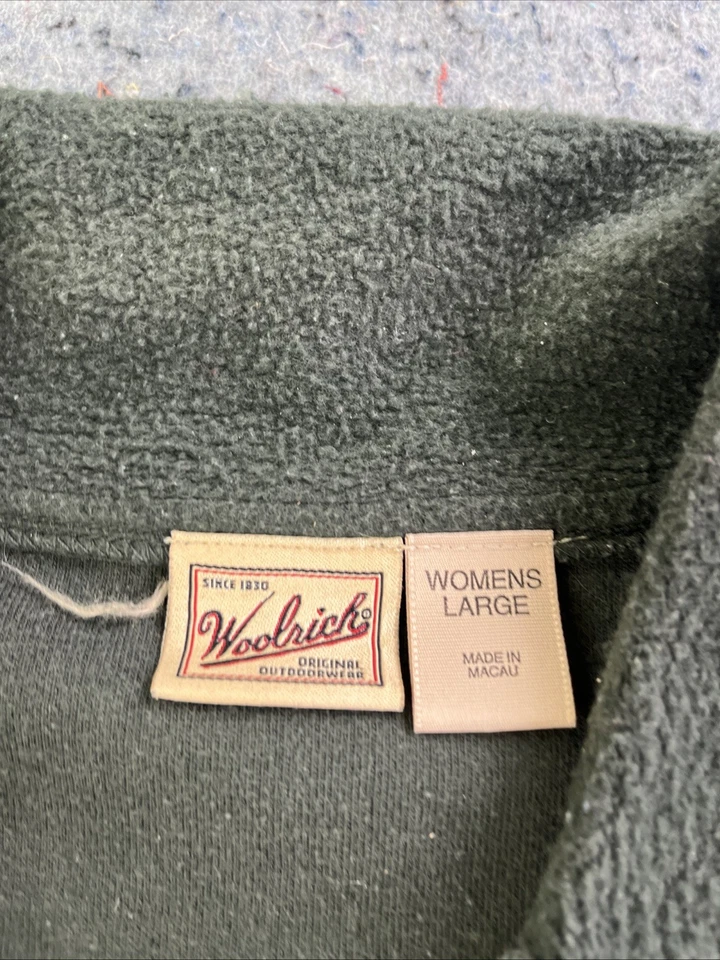 Suéter polar Woolrich vintage para mujer grande verde 1/4 abotonable Foto 2 de 4