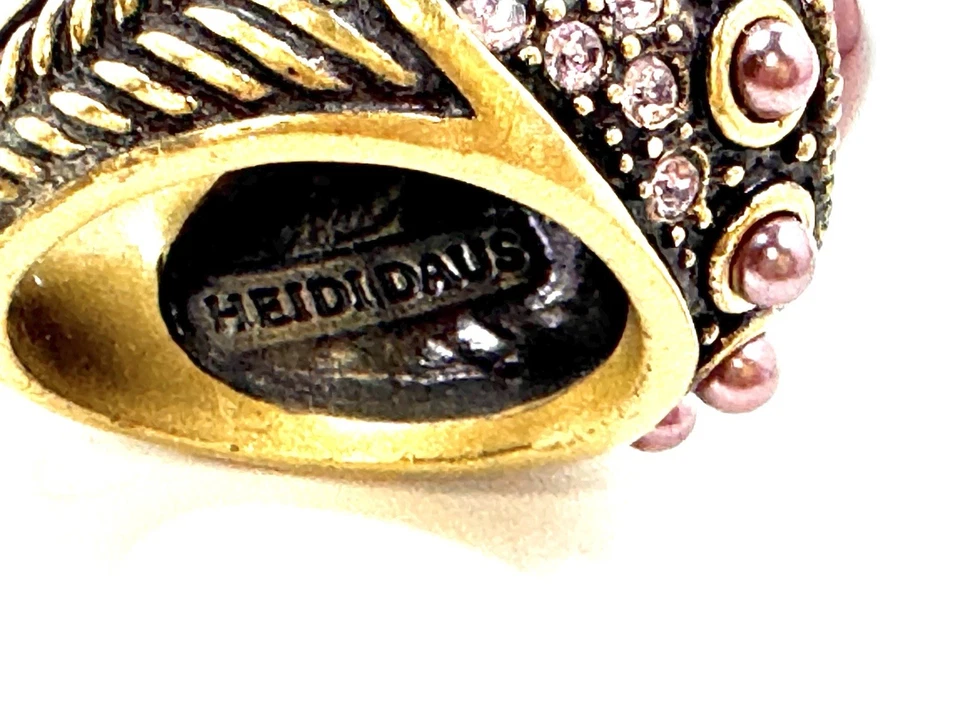 Anillo de cóctel Heidi Daus rosa imitación perla y cristal rosa talla 6,5 Foto 2 de 4