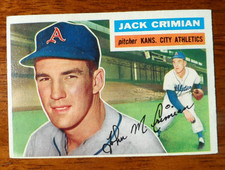 1956 TOPPD BASEBALL #319 JACK CRIMIAN KANSAS CITY ATHLETICS EX ST BACK U-5897