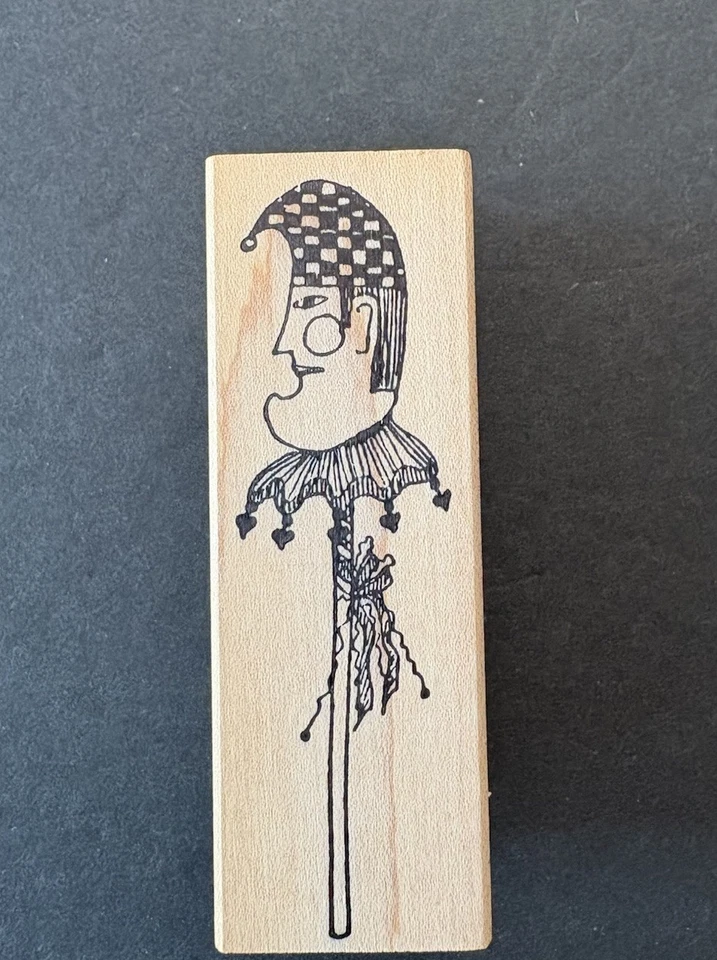 Sombrero de payaso RubberMoon divertido bufón en palo sello de goma MaryLinn Kelly Foto 2 de 4