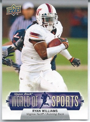 2011 UD World Of Sports RYAN WILLIAMS Virginia Tech Hokies Cardinals Cowboys