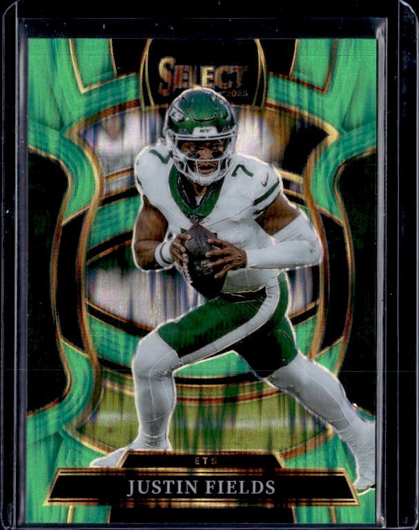 2025 Panini Select #75 Justin Fields Neon Green Prizm Shock #/699