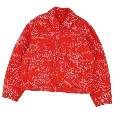 LOUIS VUITTON Bomberjacke bestickt 22AW Baumwolle Orange Größe 48 (M)