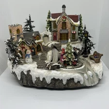 Allgala Polyresin Christmas Village House Figurine River Scene For Parts Only