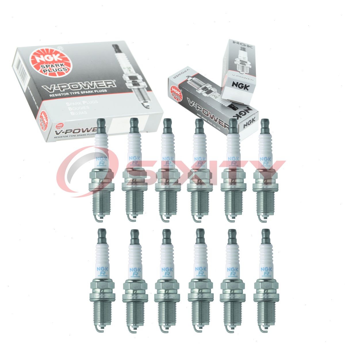 12 pcs NGK V-Power Spark Plugs for 1993 Mercedes-Benz 600SL 6.0L V12 - pp