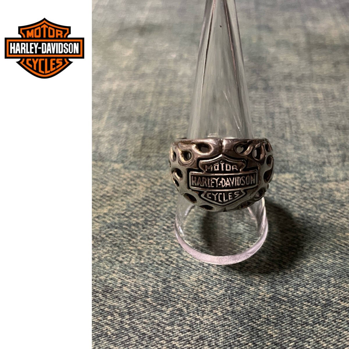 Harley Davidson Fire Pattern Ring Silver 925 Shie… - image 10