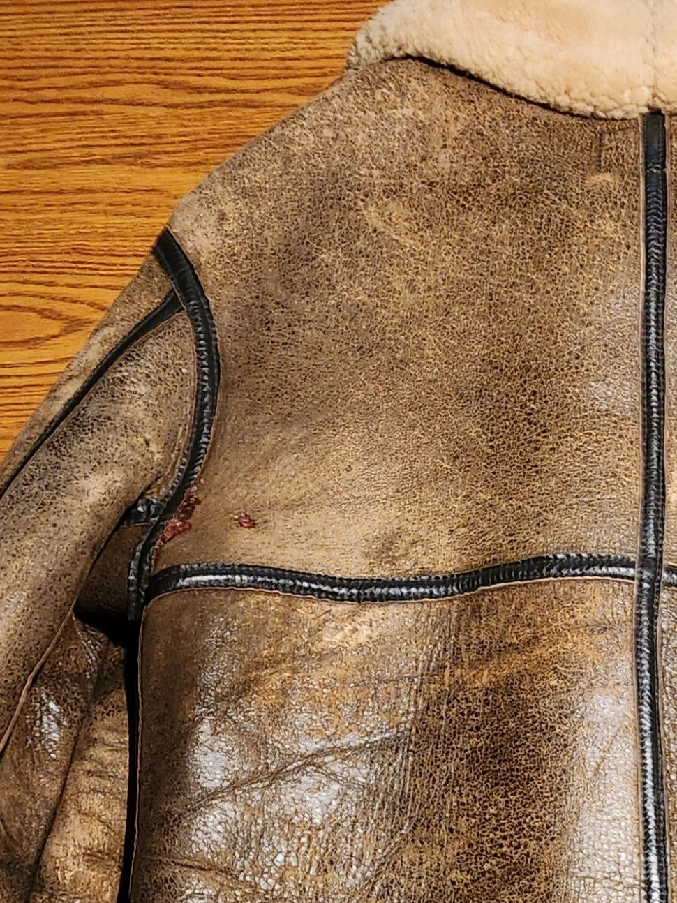 AVIREX B3 BOMBER SHEARLING JACKET Sz 42 AC-17755 Made In USA, GUC image 20