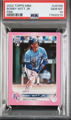2022 Topps Mini Bobby Witt Jr. #US100 Pink /25 (RC) Psa 10