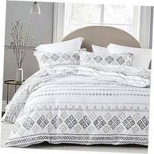 Boho Duvet Cover King - 100 Cotton King King 90" 104" Graywhitebeigegold