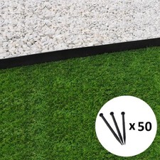 Bordure de jardin droite noire - 4,5 cm x 10 mètres avec 50 piquets d'ancrage