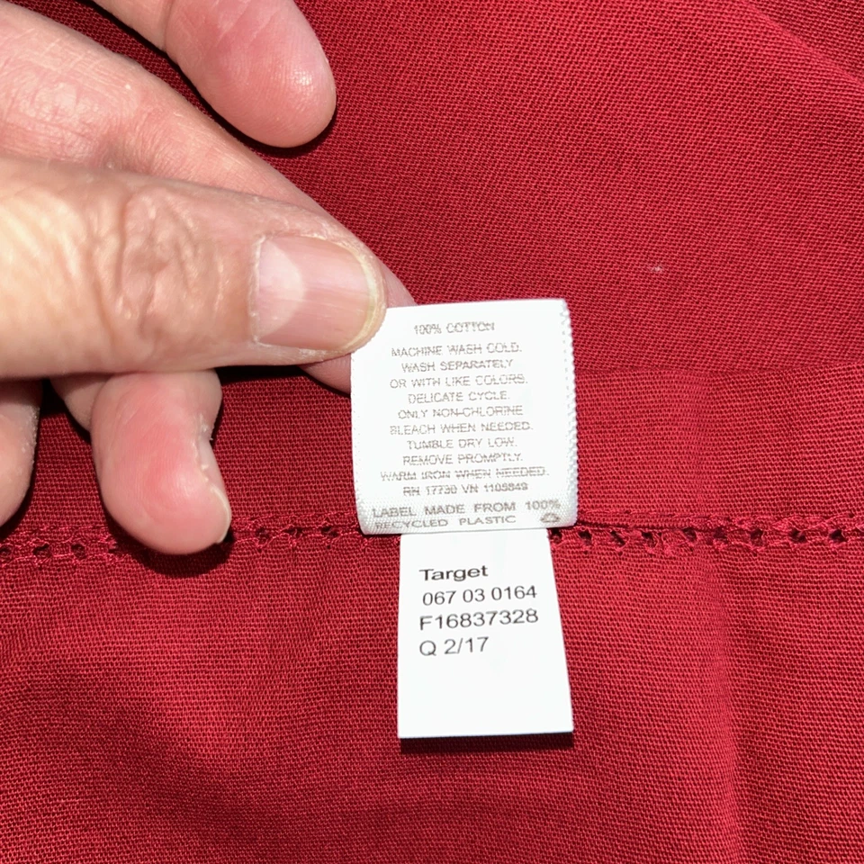 Threshold Cloth Napkins Textured Red Rust & Red 18x18 Cotton Linen 2 Sets of 3 - Image 4 of 4