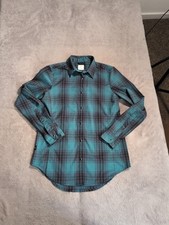 Flylow Women's Royal Shirt Size Medium Pearl Snap Flannel Plaid Outdoor Hiking