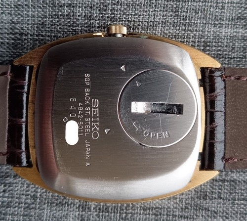 Seiko Grand Quartz 4842-5011 Vintage Date Montre Hommes Authentique Travail - Photo 2 sur 10