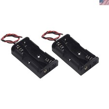 2Pcs 2 x 1.5V AA Battery Holder Case Box, 2 AA Battery Holder with Wire Leads