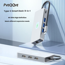 USB C Hub Dual HDMI 4K Docking Station 3 monitors DP USB3.0 RJ45 1000M 100W PD