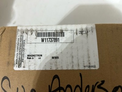 NEW  OEM  WHIRLPOOL MICROWAVE MAGNETRON #W12737891