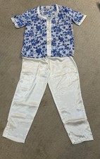 Vintage Victoria Secret Gold Label Chemise Top/pants Lounge Blue Size S