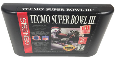 Tecmo Super Bowl 3 - Final Edition - Sega Genesis - Game Cartridge Only - Tested