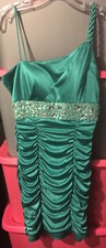 Teeze Me Emerald Green One Shoulder Bodycon Dress Size Large