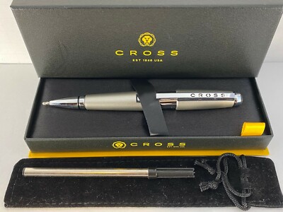 CROSS TITANIUM EDGE ROLLERBALL PEN WITH GEL INK & CHROME APPOINTMENTS #AT0555-5