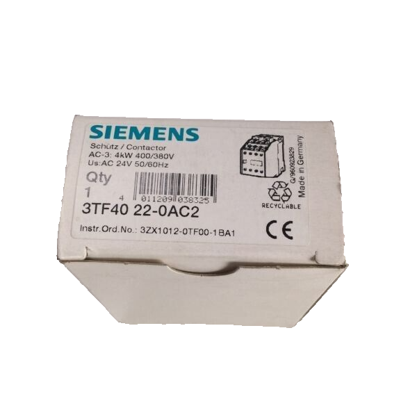 Siemens 3TF40220AC2 SchüTz 4KW 24V Ac 50/60HZ 400/380V-image