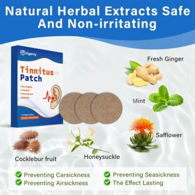 Tinnitus Comfort Patches 10pcs - Soothing Ear Stress & Pressure Relief, Natural