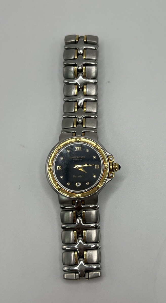 Raymond Weil Parsifal 9990 Black Diamond Dial Gold Women's Watch