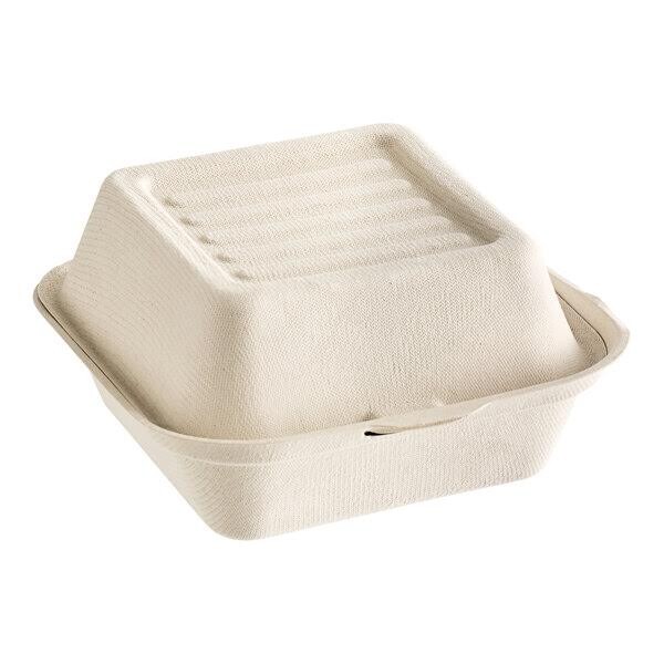 Biodegradable 6x6 Hinged Container Clamshell To Go Box 50pk