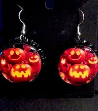 3D Halloween Earrings Handcrafted      1 Pair Bottle Cap Style 2 Cool 4 School