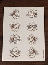 Vintage Hallmark Sweet Angels Cherubs Envelope Seals Sticker Sheet