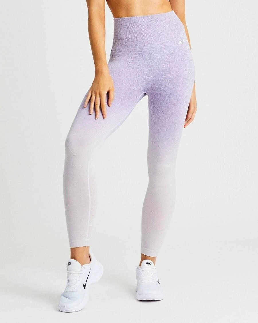 AYBL Pulse Seamless Purple Lilac Ombre Workout Running Gym Leggings Size XS  BNWT