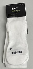 Nike VAPOR Knee-High Baseball Training Socks 2 Pack SX4810-120 WHITE LARGE