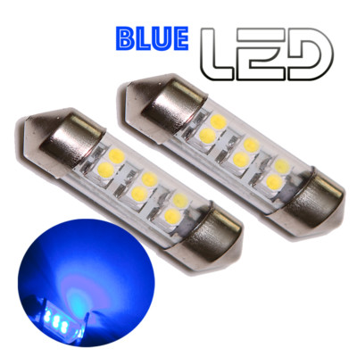2 Shuttle Bulbs C5W 42MM 42mm 6 LED SMD Blue Interior Lighting Cabin