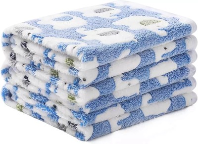 1 Pack 3 Blankets Super Soft Fluffy Premium Cute Elephant Pattern Pet Blanket Fl