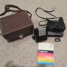 Vintage Polaroid Sonar OneStep Pronto Land Camera Black w/Case Flash Not Tested