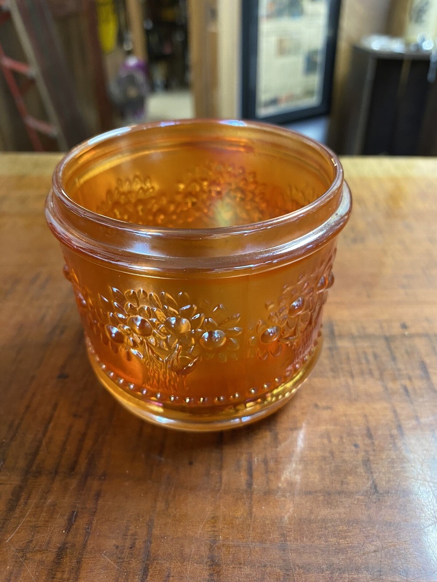 Vintage Fenton Marigold Carnival Glass Orange Blossom Pattern