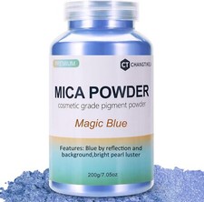 Mica Powder,7.05OZ  200g  ,Luster Blue Mica Powder Pigment for Epoxy Resin  Lip