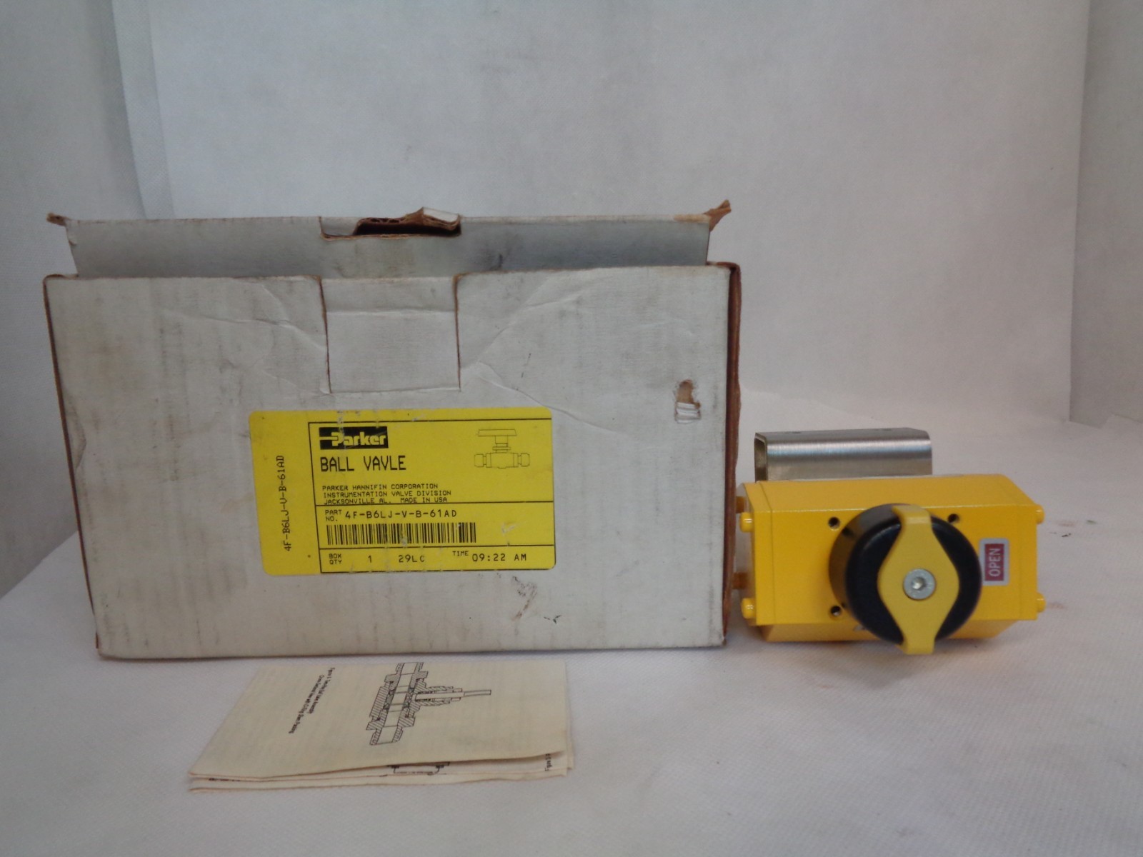 NEW PARKER 4F-B6LJ-V-B61AD PNEUMATIC VALVE ACTUATOR