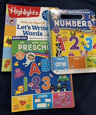KIFSBOOKS/Highlights Wipe-Clean Numbers Writing And Preschool Bundle