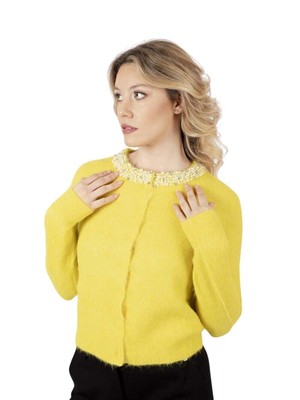 Strickjacke Liu Jo Damen, IN Gemischt Alpaca, Gelb, Code CF4338 MS02P