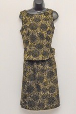 Vintage Positive Attitude womens skirt set green brown animal print S 90s
