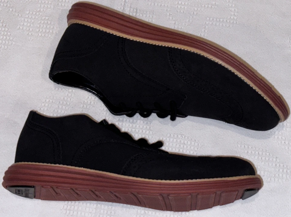 Sapatos sociais COLE HAAN Grand.OS Oxford camurça preta brogue ponta das asas NOVO masculino tamanho 5 - Imagem 3 de 4