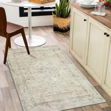  Washable Area Rug 3x5 - Boho Non-Slip Indoor Rug for 3'x5'/ 36''x60'' Beige