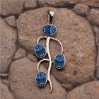 Tear Drop Four London Topaz Gemstone 925 Sterling Silver Women Pendant Jewelry