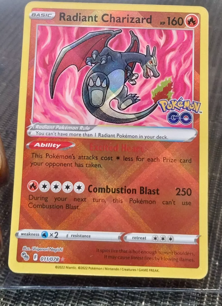  Radiant Charizard - 011/078 - Pokemon Go - Shiny Pokemon Card :  Toys & Games