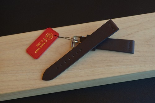 18 mm Cinturino artigianale cuoio marrone scuro fatto a mano MTstraps Handmade - Picture 8 of 15