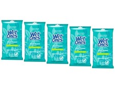 Wet Ones Plant Based Fiber Hypoallergenic Hand Wipes, 20 Count - Pack of 5