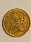 1880 Gold $5 Dollar Half Eagle Superb Condition
